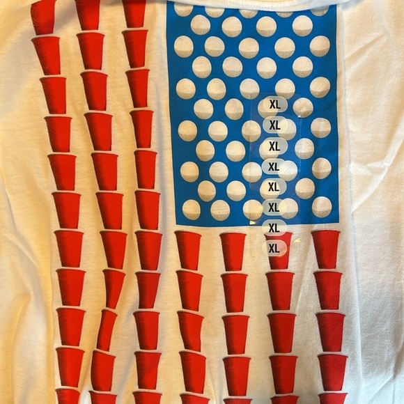NWT Beer Pong American Flag Shirt XL - Picture 5 of 5
